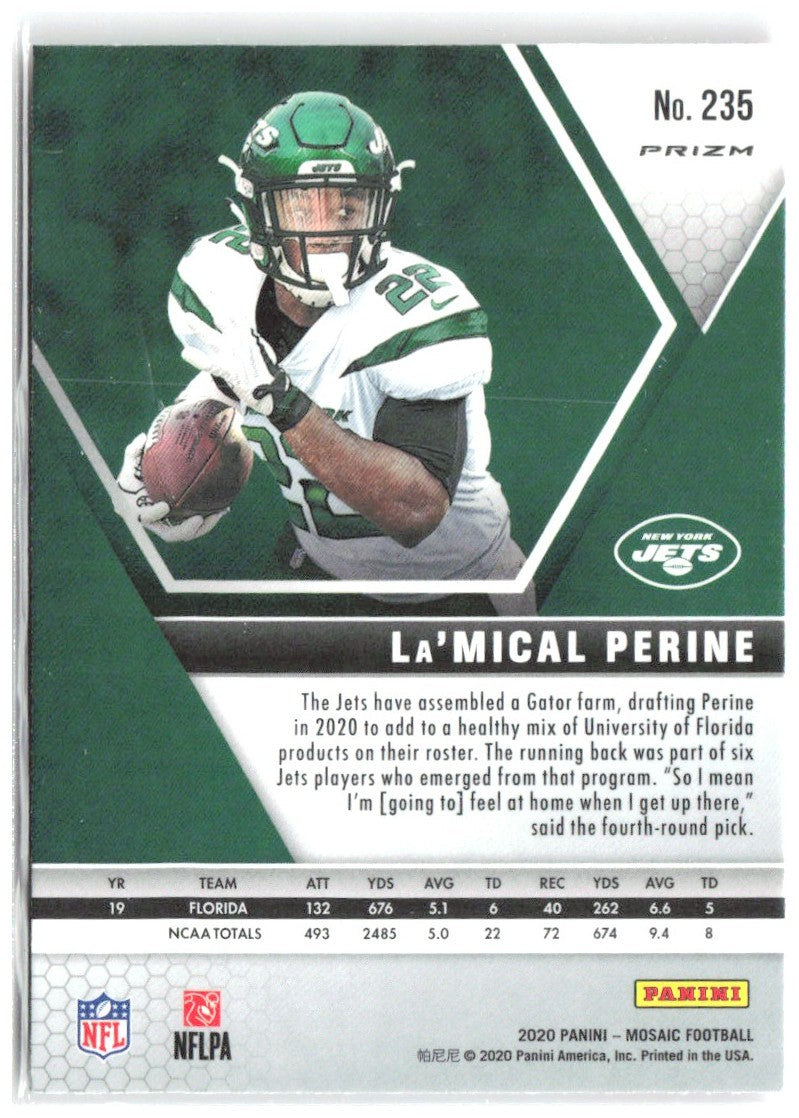 La'Mical Perine Panini Mosaic - Prizm Camo Pink 235 2020 New York Jets