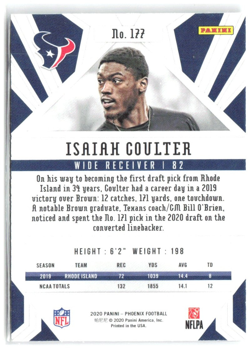 Isaiah Coulter Panini Phoenix - Fire Burst 177 2020 Houston Texans