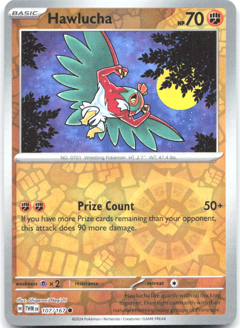 Hawlucha Reverse Holo SV06 Twilight Masquerade 107/167 NM Shigenori Negishi