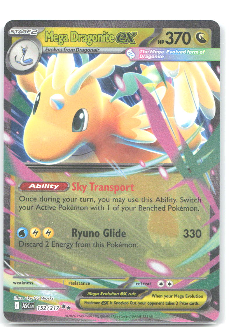 Mega Dragonite ex Holo Double Rare ME Ascended Heroes 152/217 NM aky CG Works