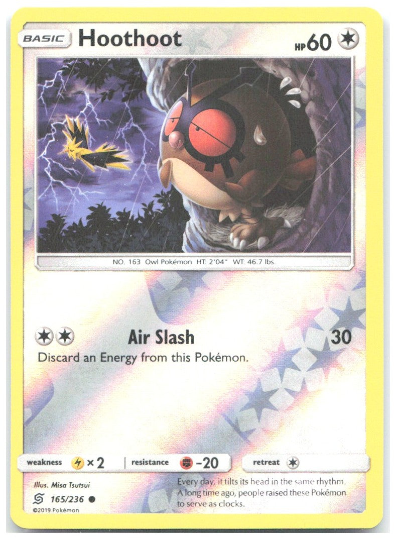Hoothoot Reverse Holo Common SM Unified Minds 165/236 NM Misa Tsutsui