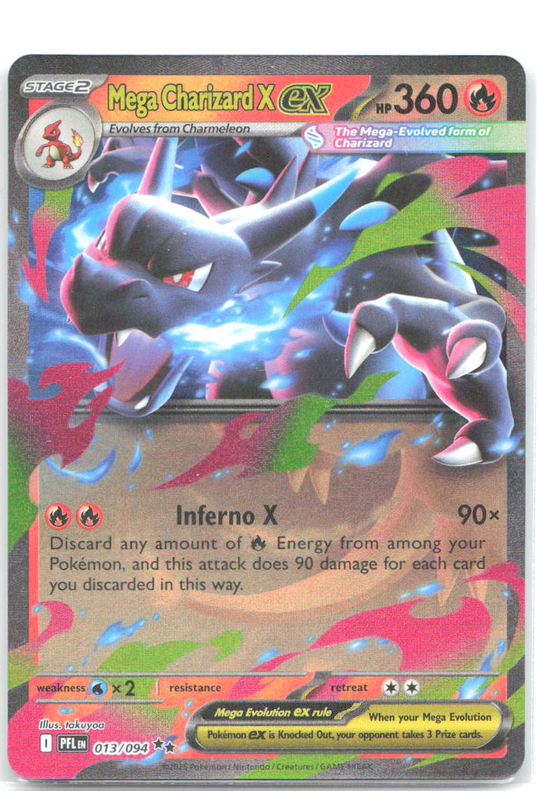 Mega Charizard X ex Holo Double Rare ME02: Phantasmal Flames 013/094 NM takuyoa