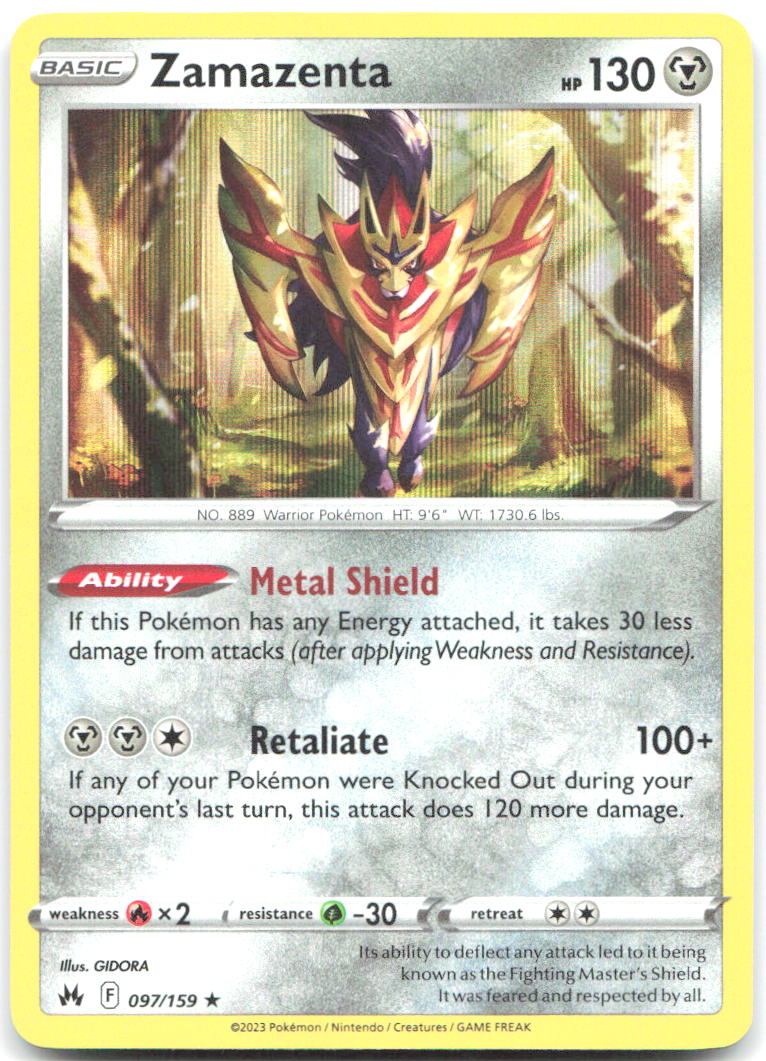 Zamazenta Holo Rare SWSH: Crown Zenith 097/159 NM GIDORA
