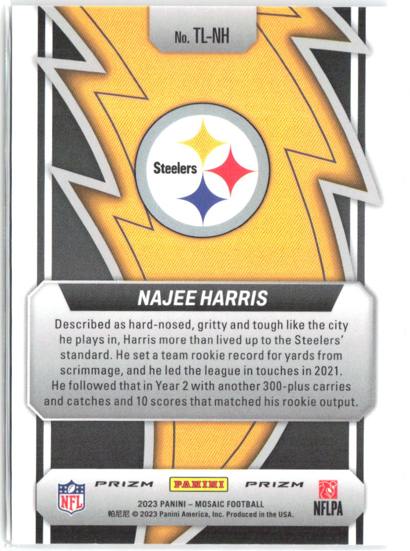 Najee Harris Panini Mosaic - Thunder Lane Mosaic TL-NH 2023 Pittsburgh Steelers