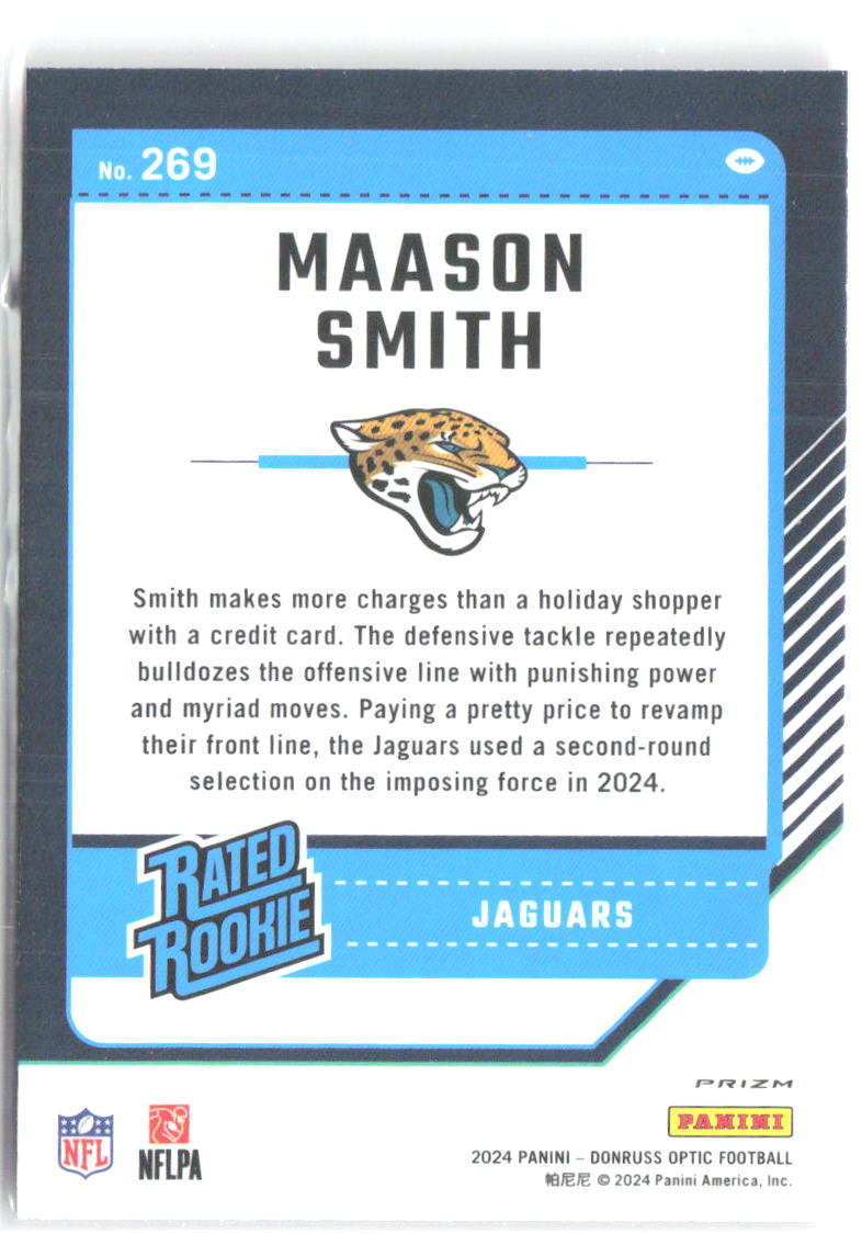 Maason Smith Donruss Optic - Pink 269 2024 Jacksonville Jaguars