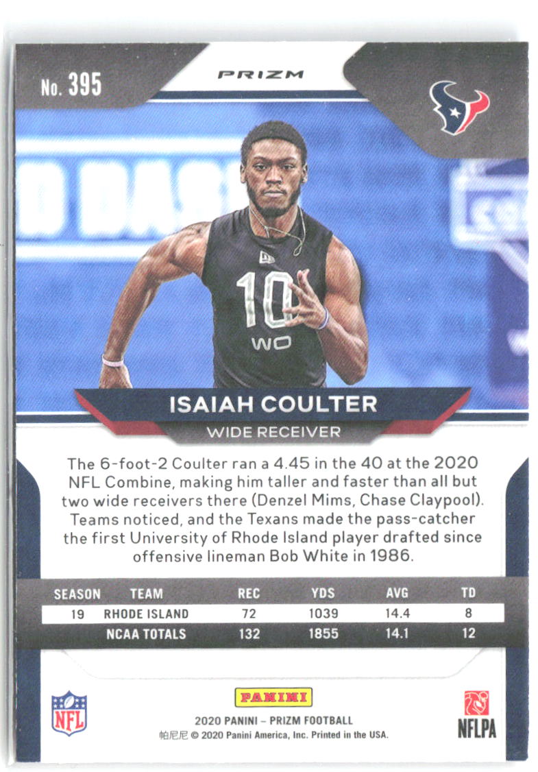 Isaiah Coulter Panini Prizm - Prizm Red White and Blue 395 2020 Houston Texans