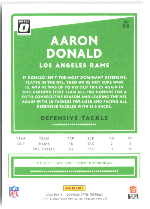 Aaron Donald Donruss Optic 58 2020 Los Angeles Rams