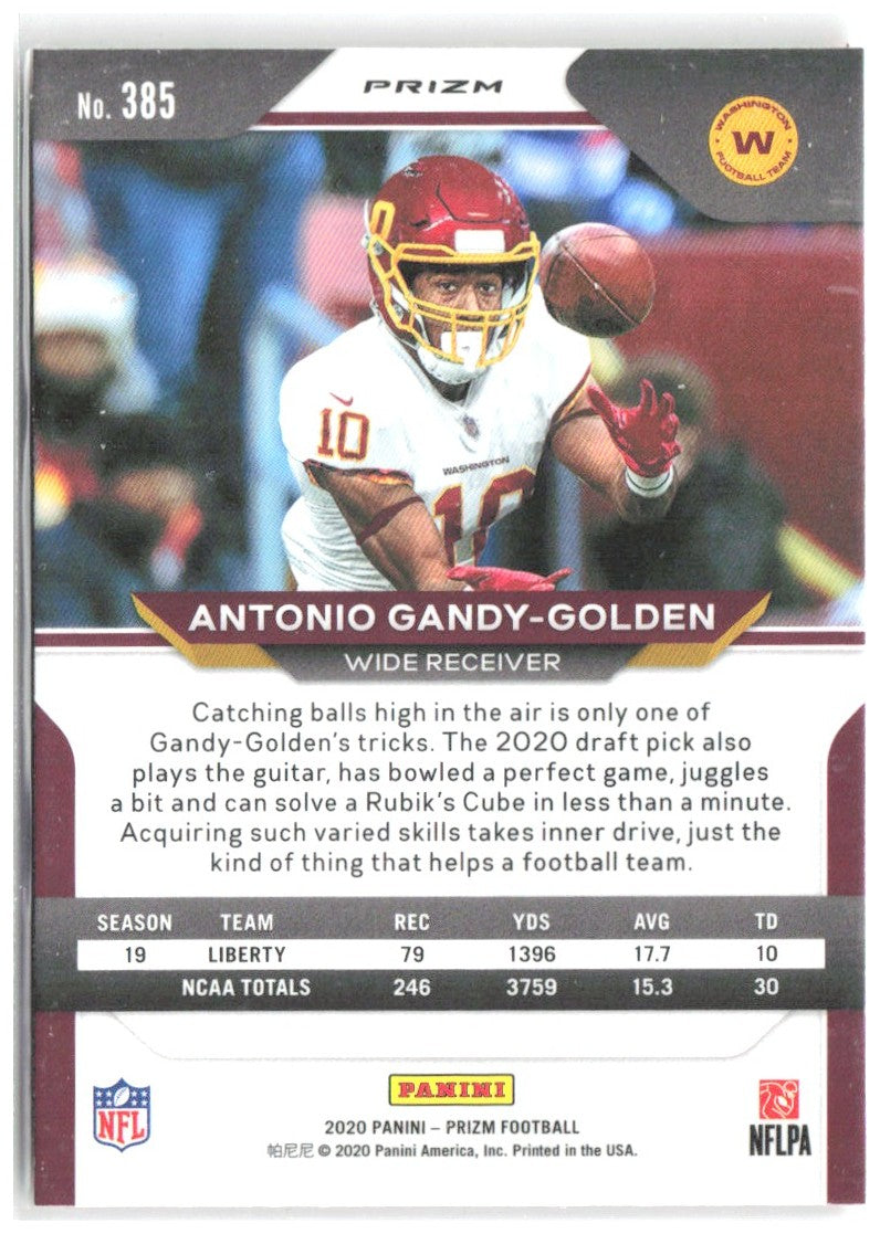 Antonio Gandy-Golden Panini Prizm Prizm Disco 385 2020 Washington Football Team