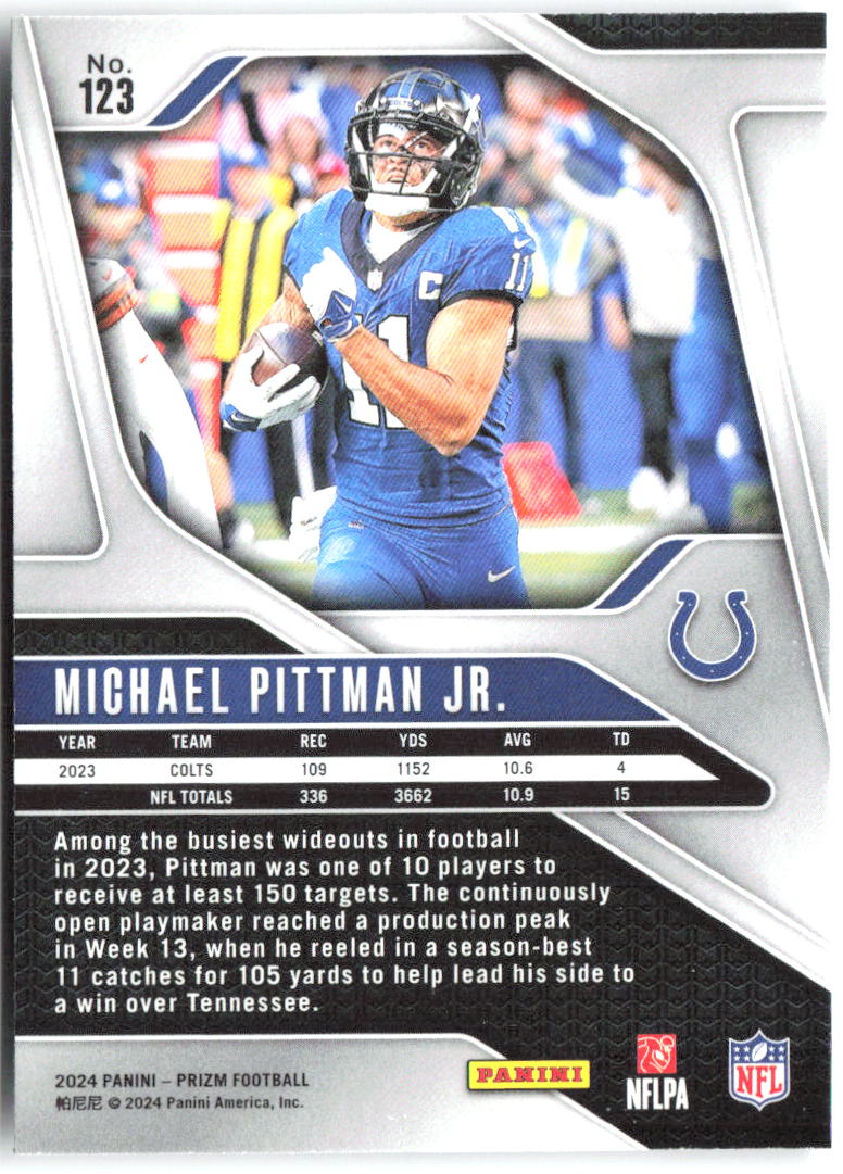 Michael Pittman Jr. Panini Prizm 123 2024 Indianapolis Colts