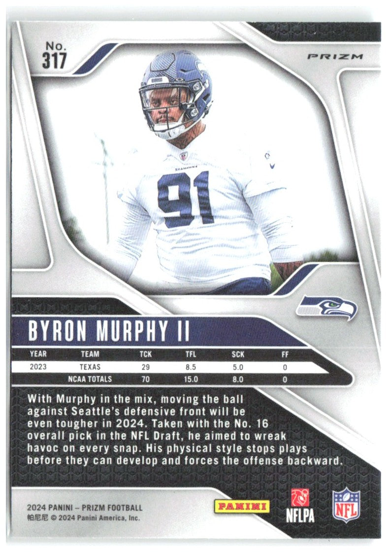 Byron Murphy II Panini Prizm - Green 317 2024 Seattle Seahawks