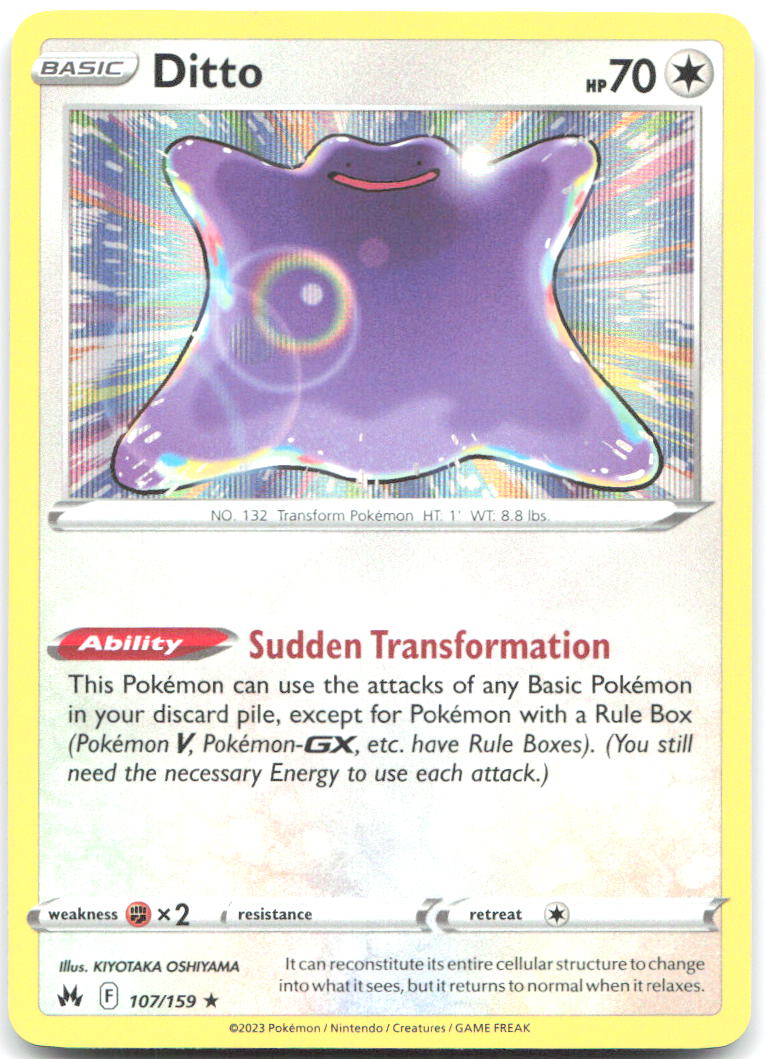 Ditto Holo Rare SWSH: Crown Zenith 107/159 NM KIYOTAKA OSHIYAMA