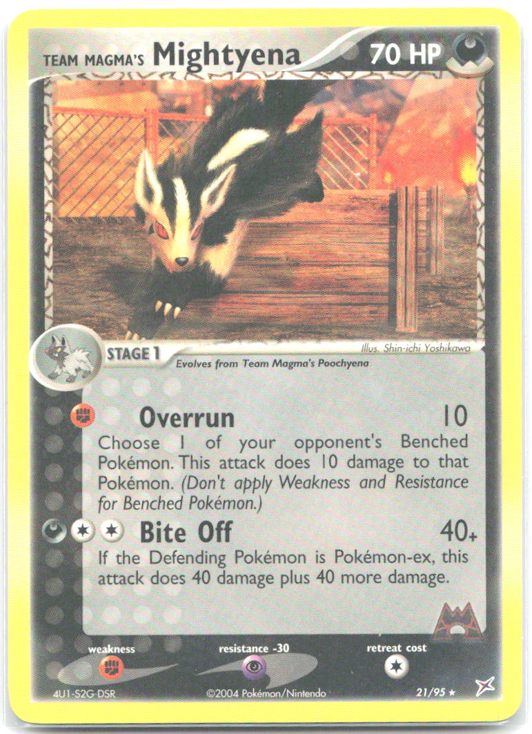 Team Magma's Mightyena Rare EX Team Magma vs Team Aqua 21/95 NM