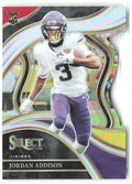 Jordan Addison Select Red and Yellow Prizms Die Cuts 254 2023 Minnesota Vikings