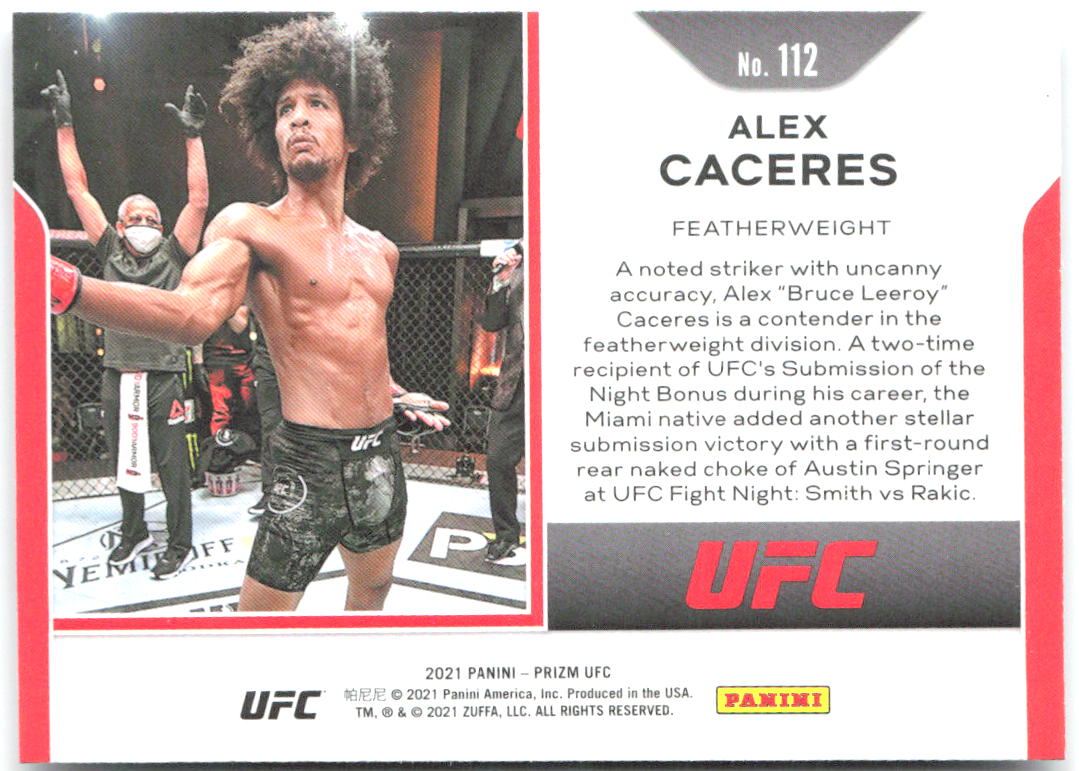Alex Caceres Panini Prizm UFC 112 2021