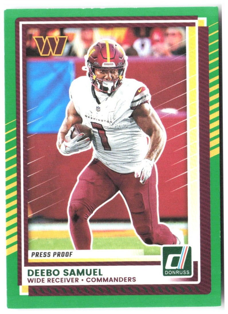 Deebo Samuel Donruss - Press Proofs Green 36 2025 Washington Commanders