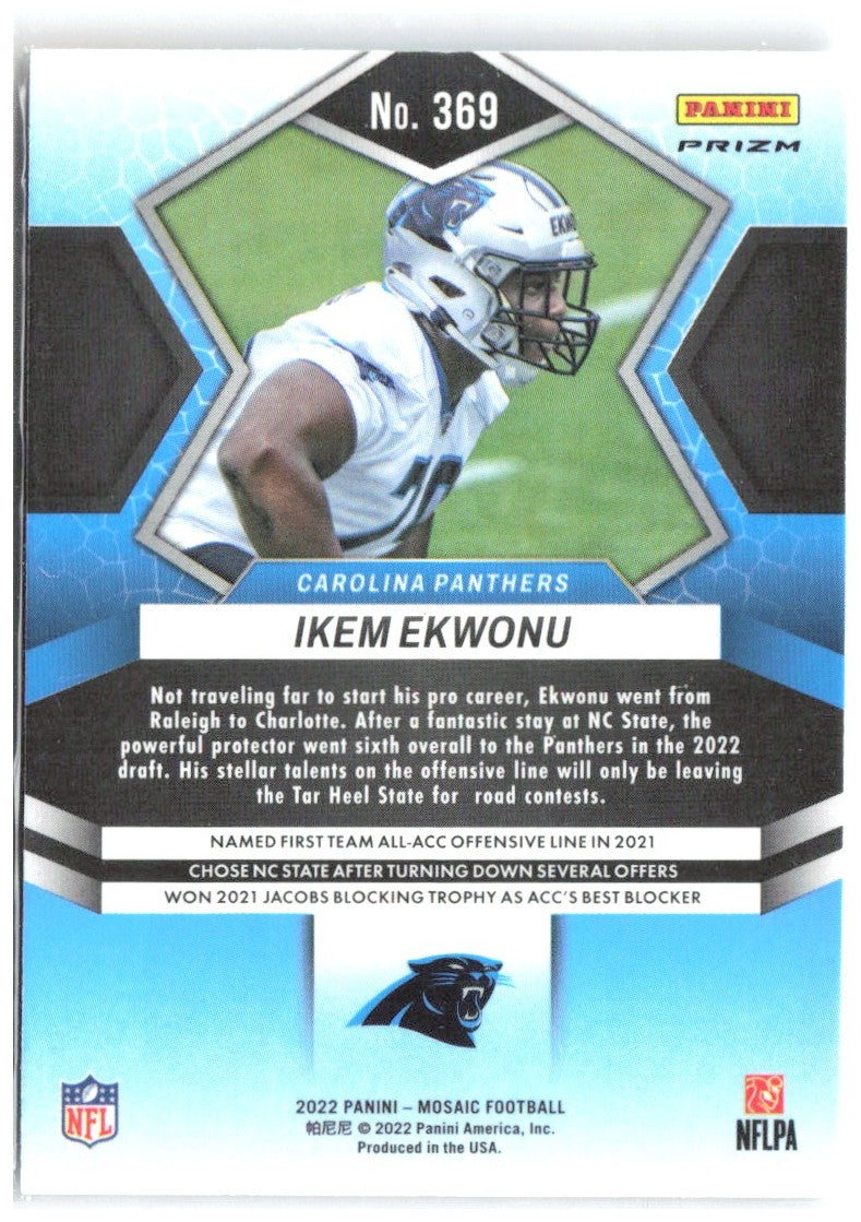 Ikem Ekwonu Panini Mosaic - Mosaic Reactive Orange 369 2022 Carolina Panthers