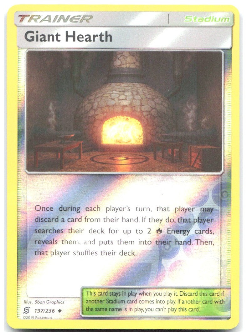 Giant Hearth Reverse Holo Uncommon SM Unified Minds 197/236 NM 5ban Graphics
