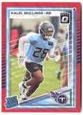 Kalel Mullings Donruss - Optic Rated Rookies Red Wave 378 2025 Tennessee Titans