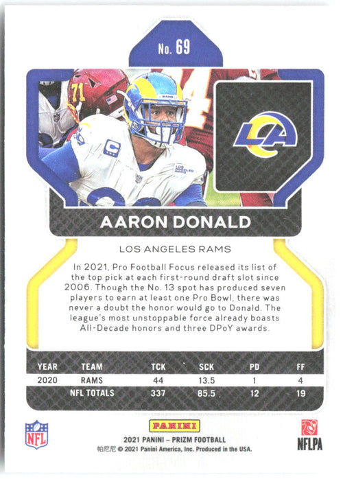 Aaron Donald Base Panini Prizm 69 NM