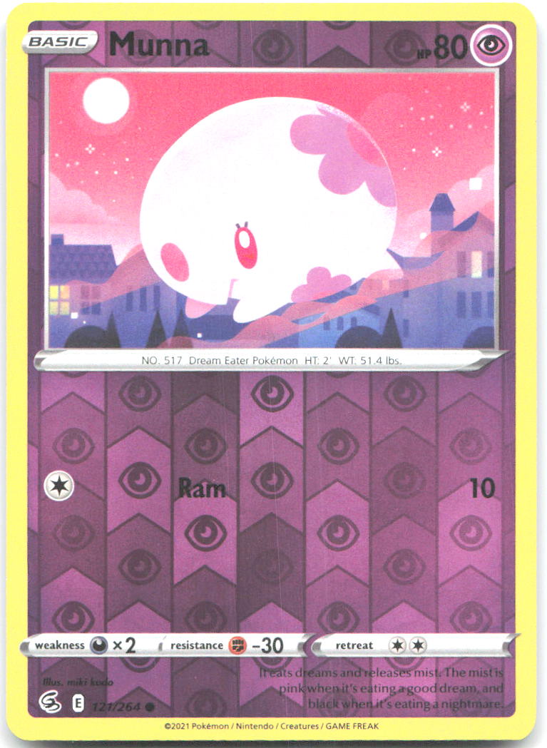 Munna Reverse Holo Common SWSH08 Fusion Strike 121/264 NM Miki kudo