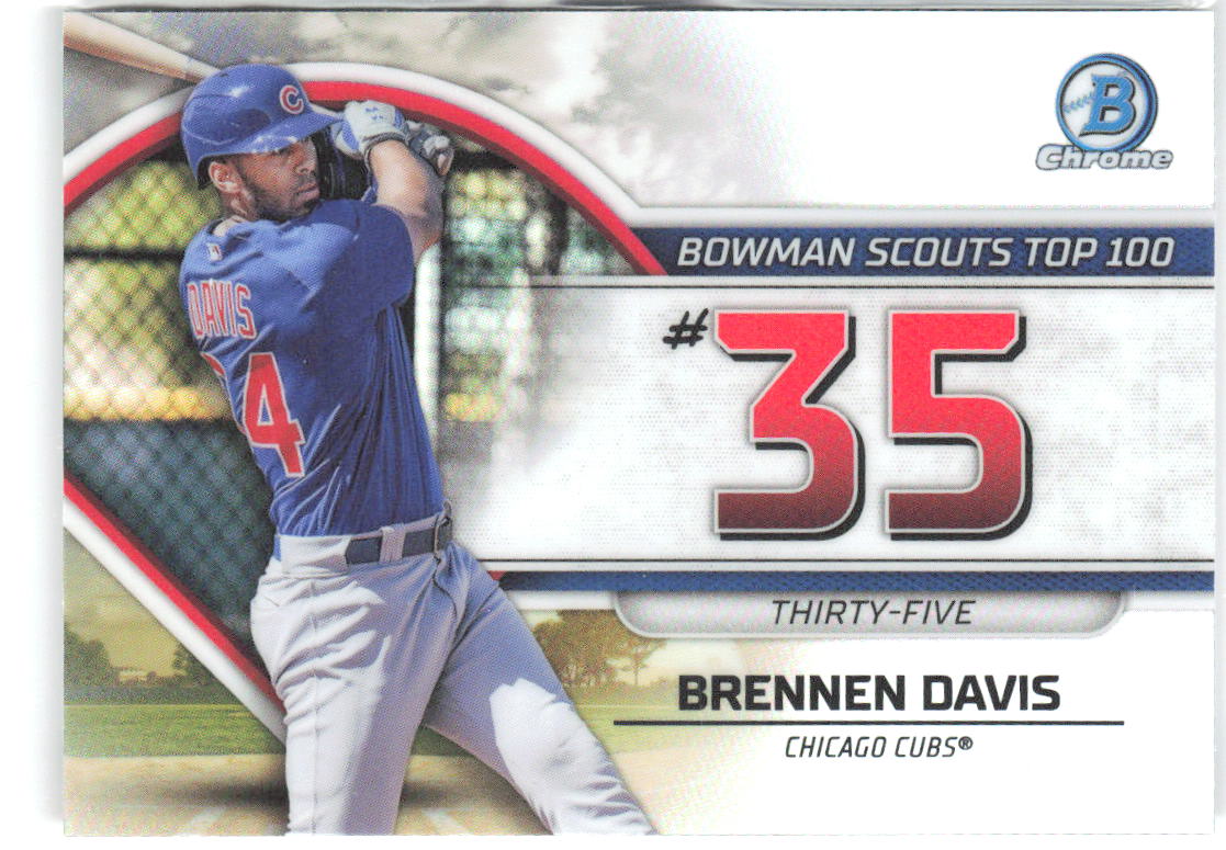 Brennen Davis Bowman Scouts Top 100 Atomic Refractors BTP-35 2023 Chicago Cubs /150