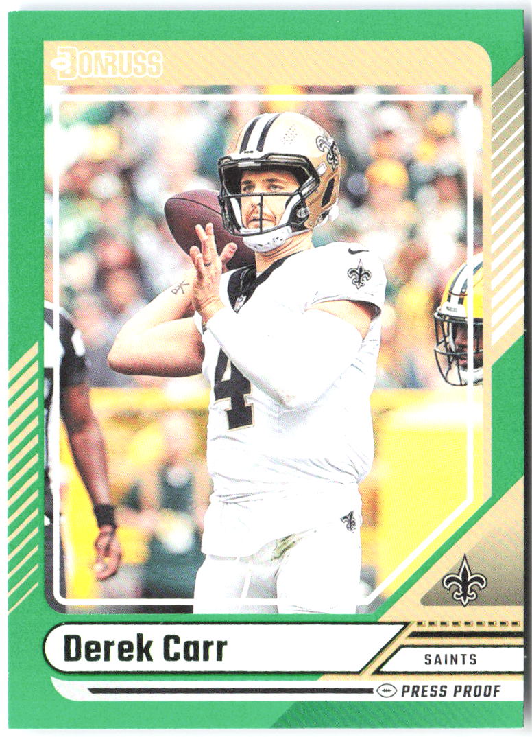 Derek Carr Donruss - Press Proof Green 60 2024 New Orleans Saints