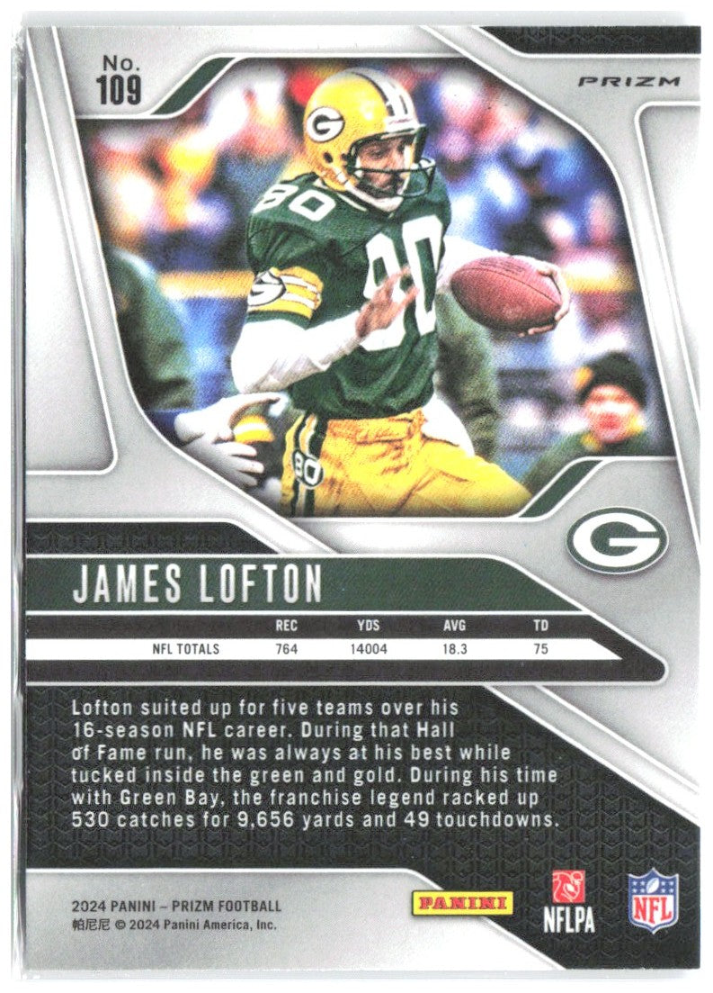 James Lofton Panini Prizm - Silver 109 2024 Green Bay Packers
