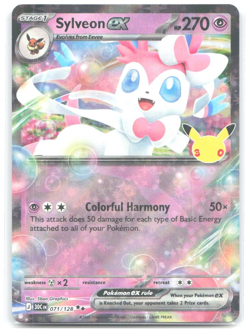 Sylveon ex Double Rare ME 30th Celebration 071/128 NM 5ban Graphics