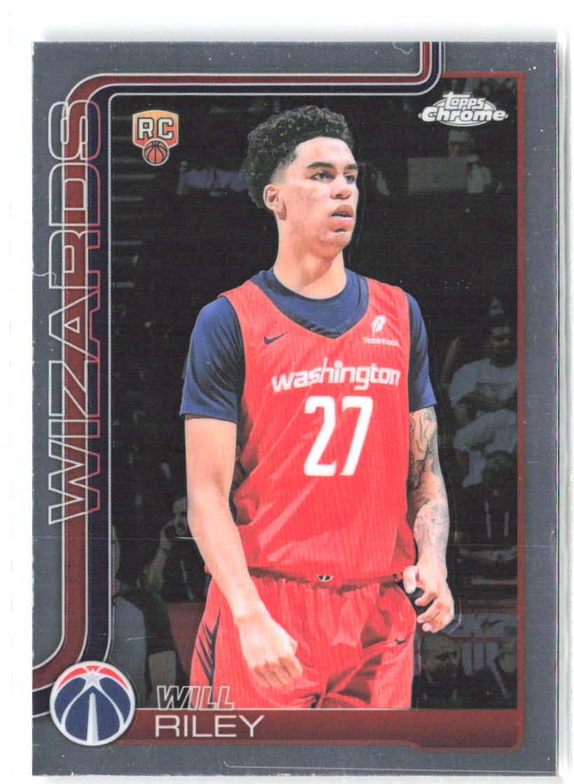 Will Riley Topps Chrome 271 2025-26 Washington Wizards RC
