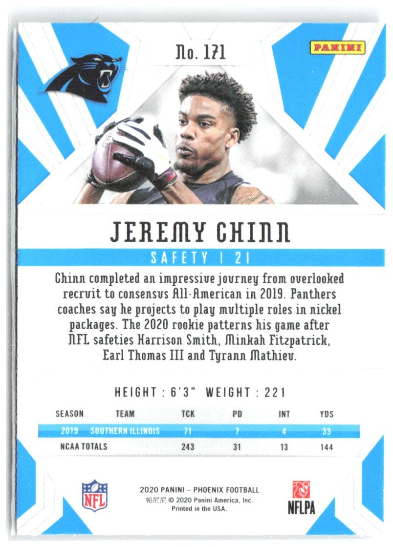 Jeremy Chinn Panini Phoenix - Fire Burst 171 2020 Carolina Panthers