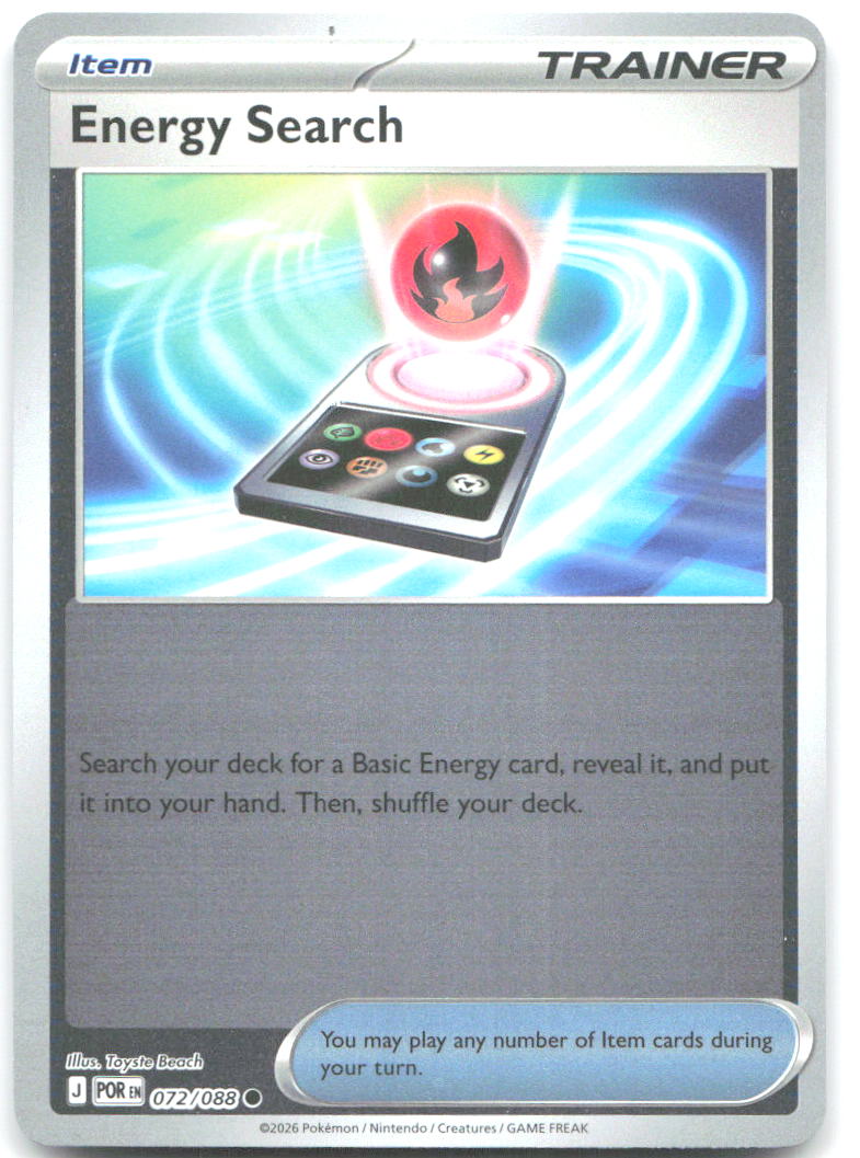 Energy Search Reverse Holo Common ME03: Perfect Order 072/088 NM Keiji Kinebuchi