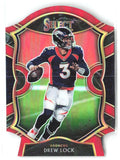 Drew Lock Panini Select - Red Prizm Die Cut 27 2020 Denver Broncos