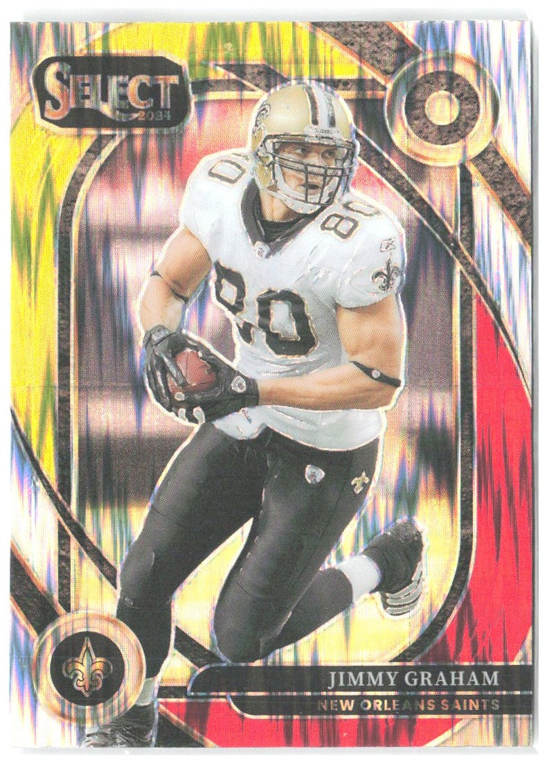 Jimmy Graham Panini Select Red & Yellow Prizm Shock 269 2024 New Orleans Saints