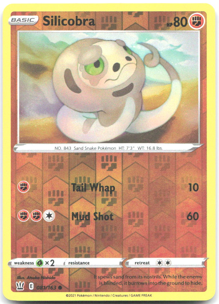 Silicobra Reverse Holo Common SWSH05 Battle Styles 081/163 NM Atsuko Nishida