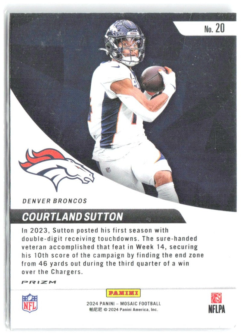 Courtland Sutton Panini Mosaic - Elevate Mosaic 20 2024 Denver Broncos