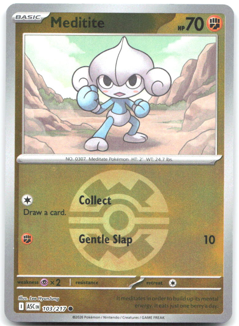 Meditite Quick Ball Reverse Holo ME Ascended Heroes 103/217 NM Lee HyunJung