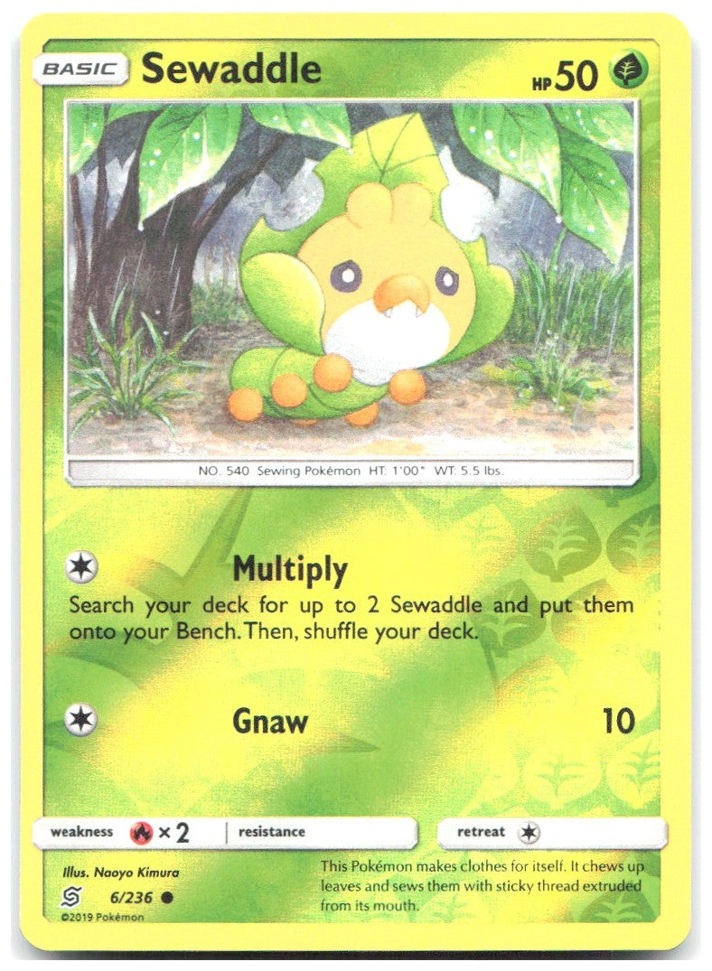 Sewaddle 6 Reverse Holo Common SM Unified Minds 6/236 NM Naoyo Kimura