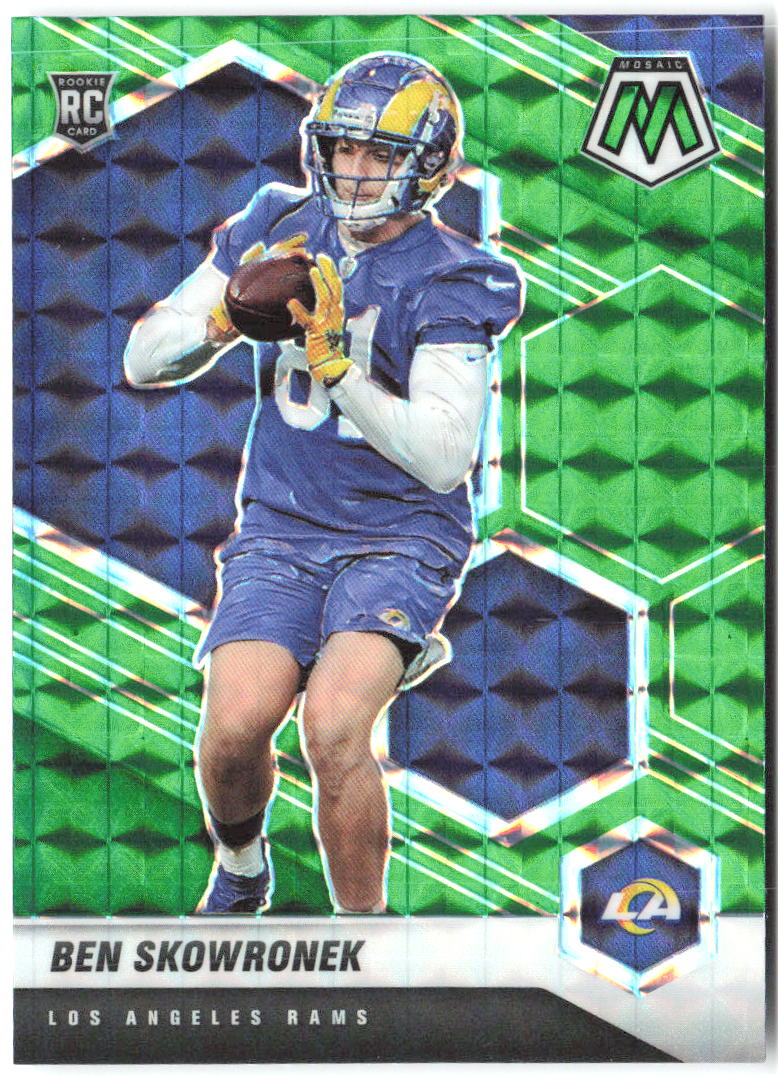 Ben Skowronek Panini Mosaic - Prizm Green 399 2021 Los Angeles Rams