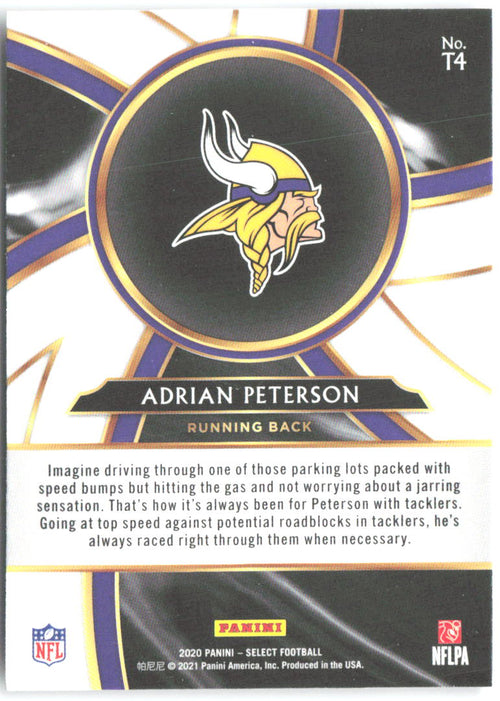 Adrian Peterson Panini Select - Turbocharged T4 2020 Minnesota Vikings