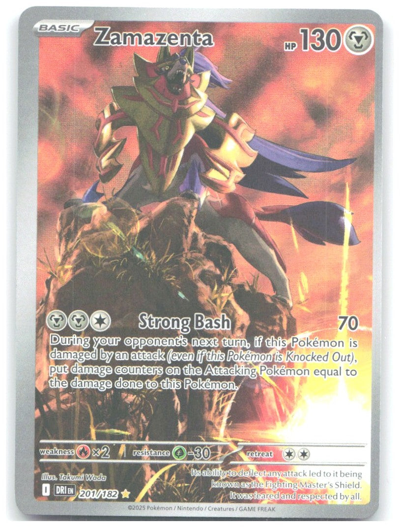 Zamazenta Holo Illustration Rare SV10 Destined Rivals 201/182 NM Akira Komayama