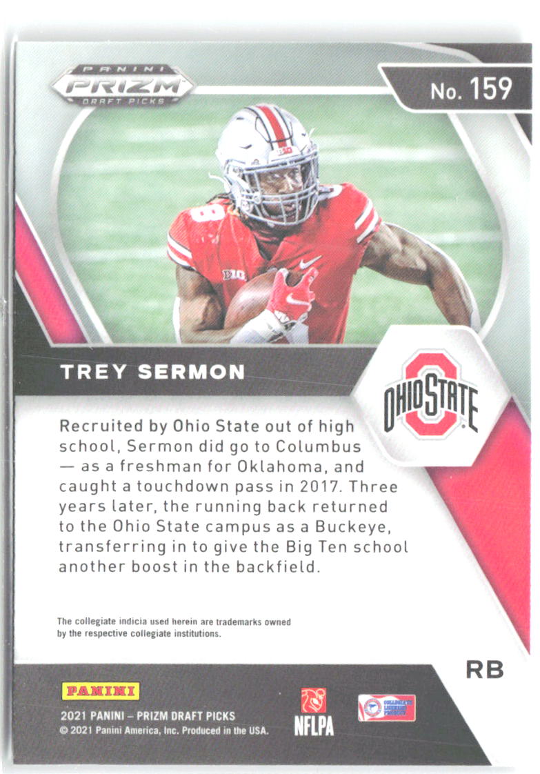 Trey Sermon Panini Prizm Draft Picks 159 2021 Ohio State Buckeyes