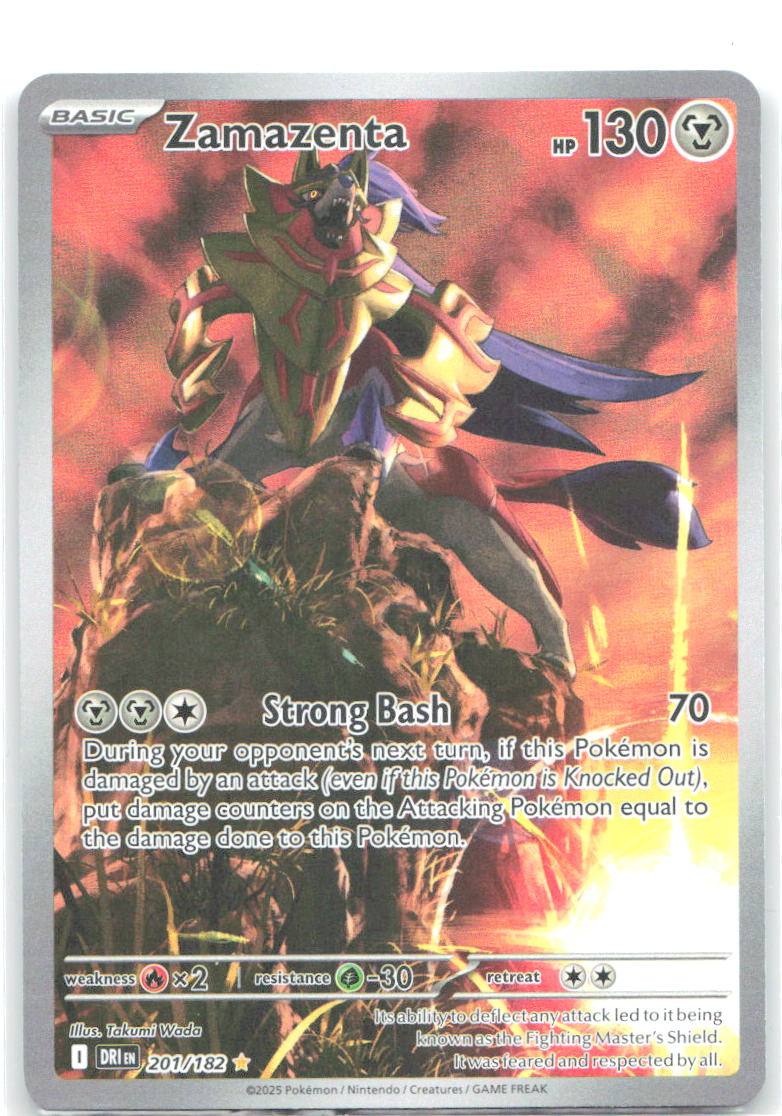 Zamazenta Holo Illustration Rare SV10: Destined Rivals 201/182 NM Akira Komayama