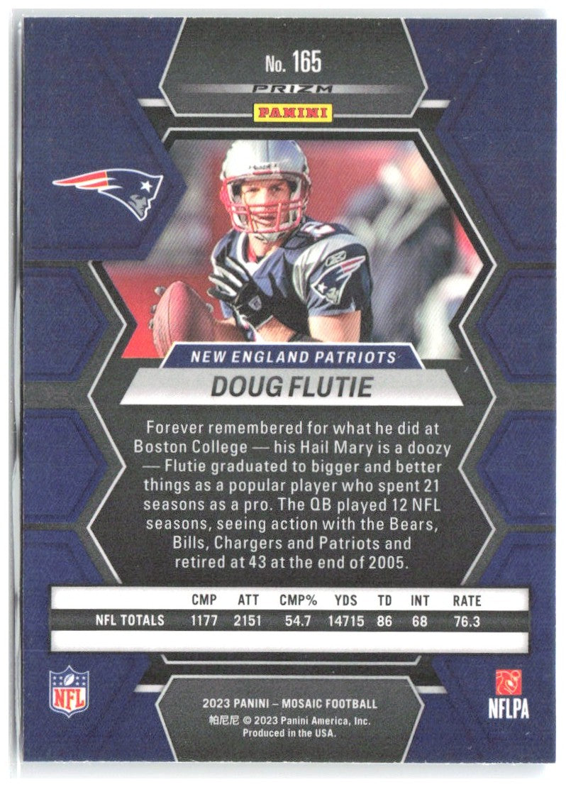 Doug Flutie Panini Mosaic - Reactive Blue Mosaic 165 2023 New England Patriots