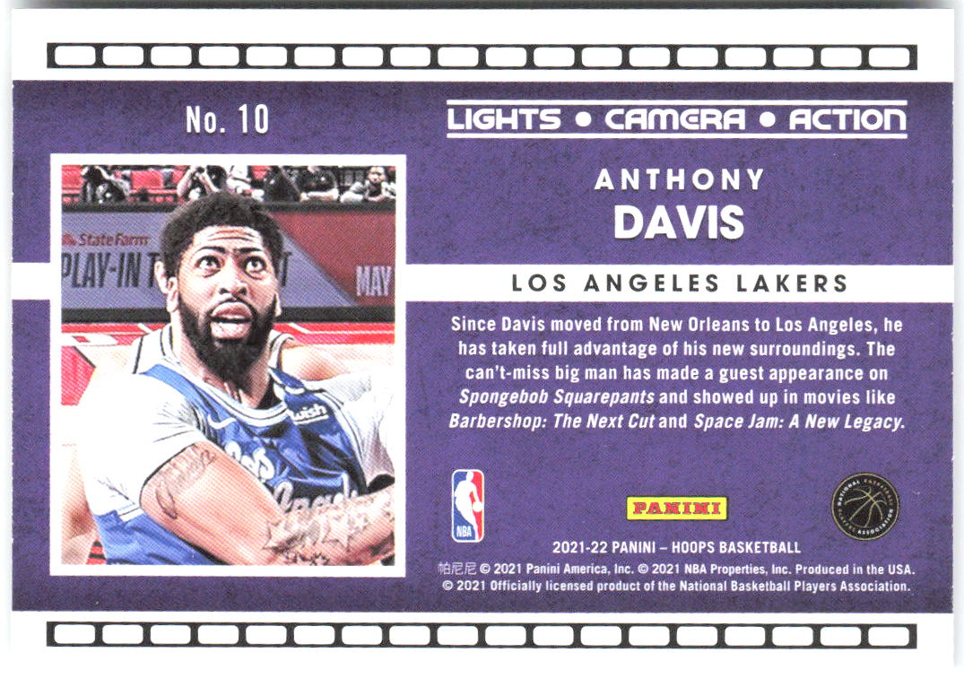 Anthony Davis Hoops - Lights Camera Action 10 2021-22 Los Angeles Lakers