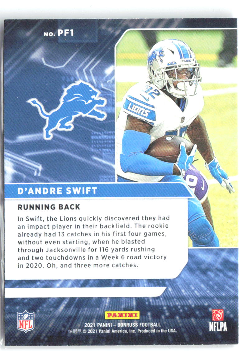 D'Andre Swift Donruss - Power Formulas PF1 2021 Detroit Lions