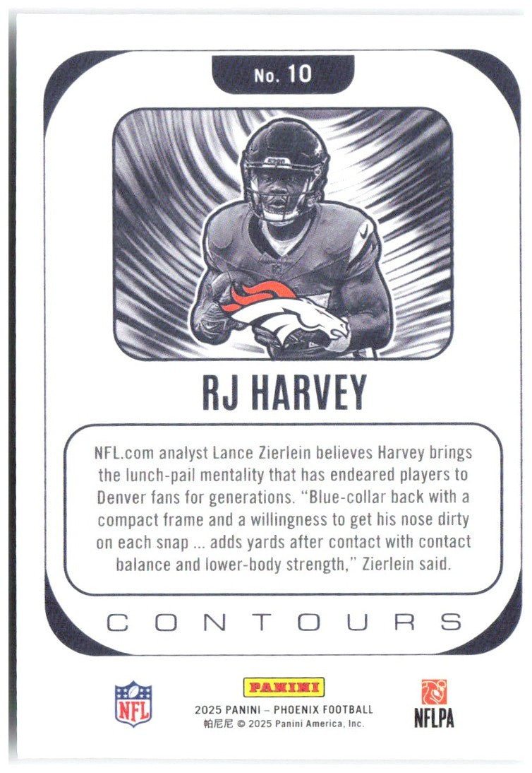 RJ Harvey Panini Phoenix - Contours 10 2025 Denver Broncos
