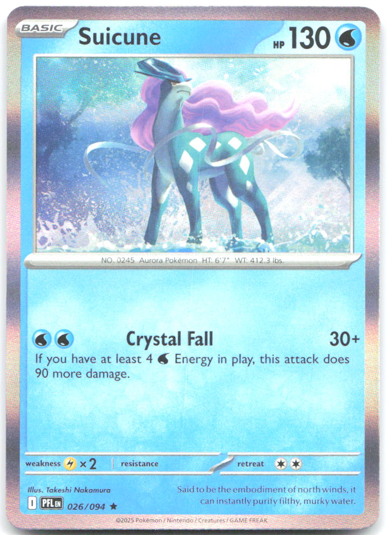 Suicune Holo Rare ME02 Phantasmal Flames 026/094 NM Takeshi Nakamura