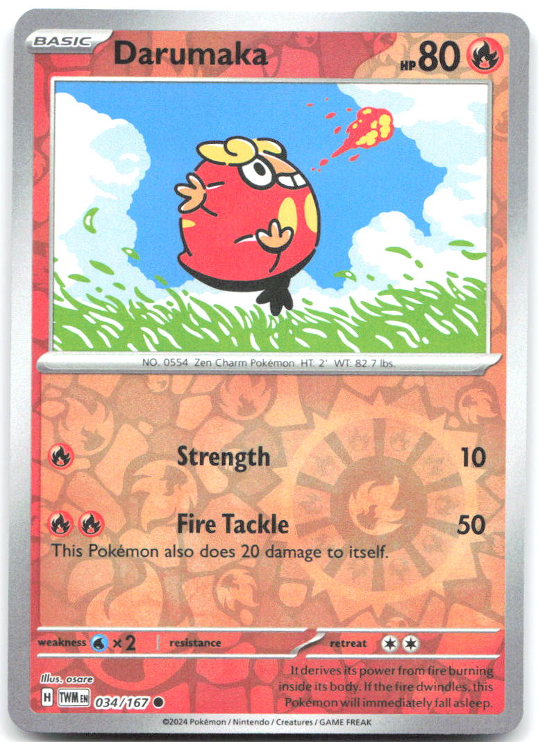 Darumaka Reverse Holo Common SV06 Twilight Masquerade 034/167 NM osare