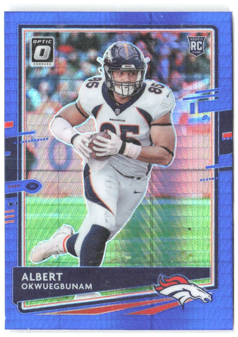 Albert Okwuegbunam Donruss Optic - Blue Hyper 124 2020 Denver Broncos