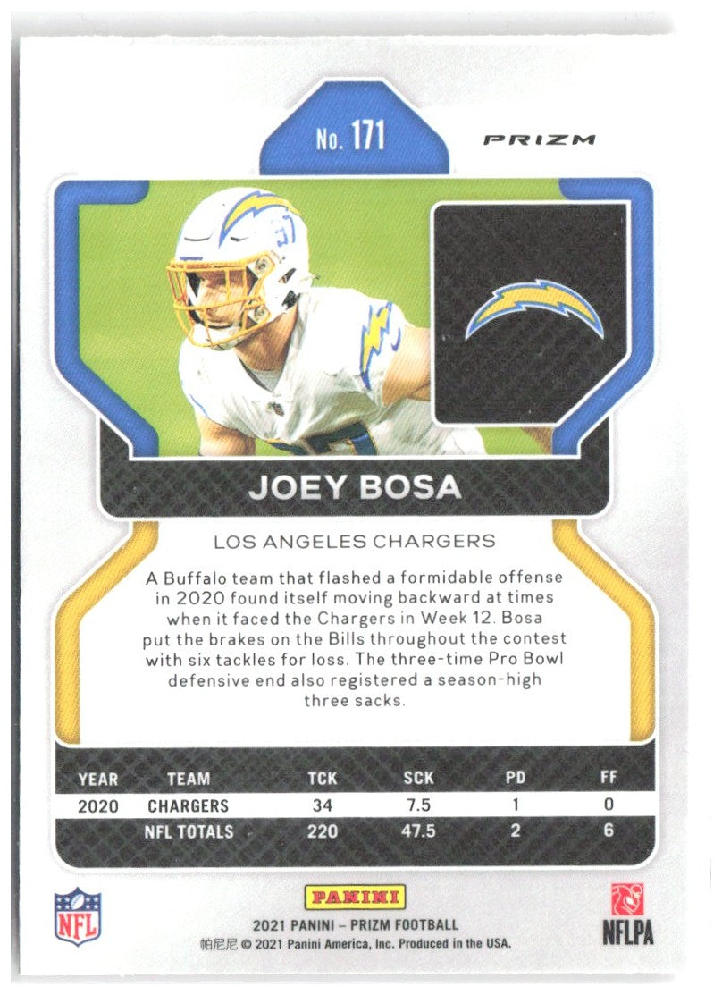 Joey Bosa Panini Prizm - Lazer 171 2021 Los Angeles Chargers
